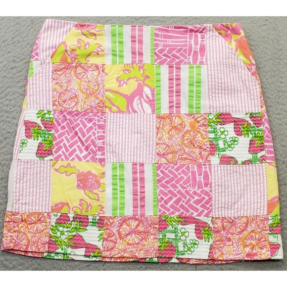 Lilly Pulitzer Dresses & Skirts - Lilly Pulitzer Karlo Mini Party Skirt Womens 4 Multicolor Geometric Back Zip‎